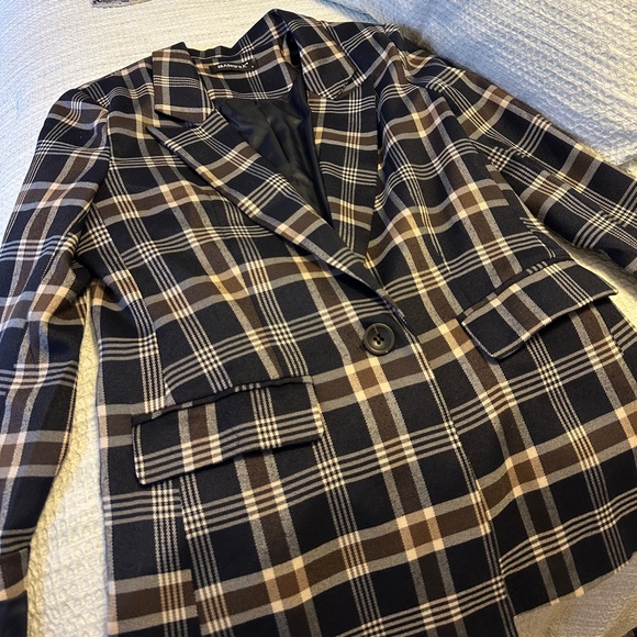 Plaid Blazer in Navy/Brown - Small - Picture 5 of 8